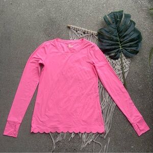 New Lilly Pulitzer Luxletic Long Sleeve Top Size XS - Renay Scallop Sunguard